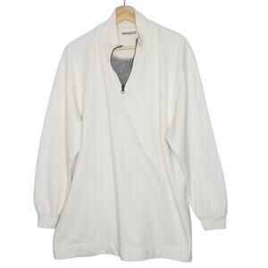 2567 Basics Oversize Quarter Zip Sweat Shirt Tunic Top, Men's Small